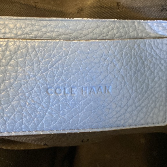 Cole Haan Blue/Lilac Soft Pebble Leather Hobo Style Shoulder Bag. - Picture 10 of 14